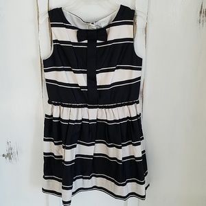 Navy & Off-white Striped Dress